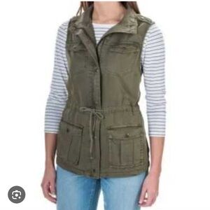NWT Max Jeans Olive Green Cargo Utility Vest